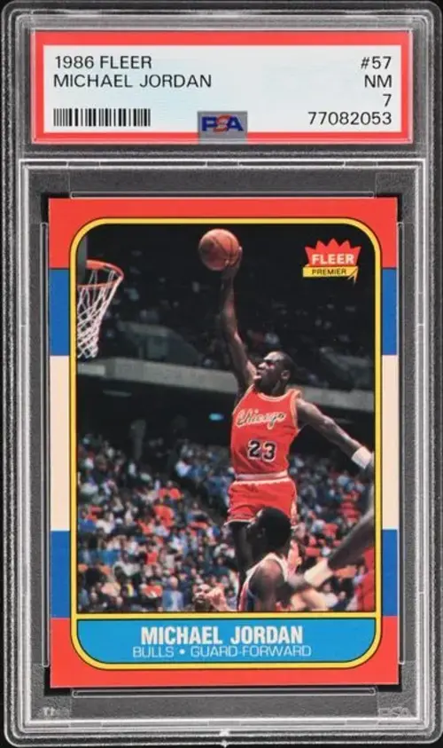 Michael Jordan 1986 Fleer rookie card, PSA NM 7